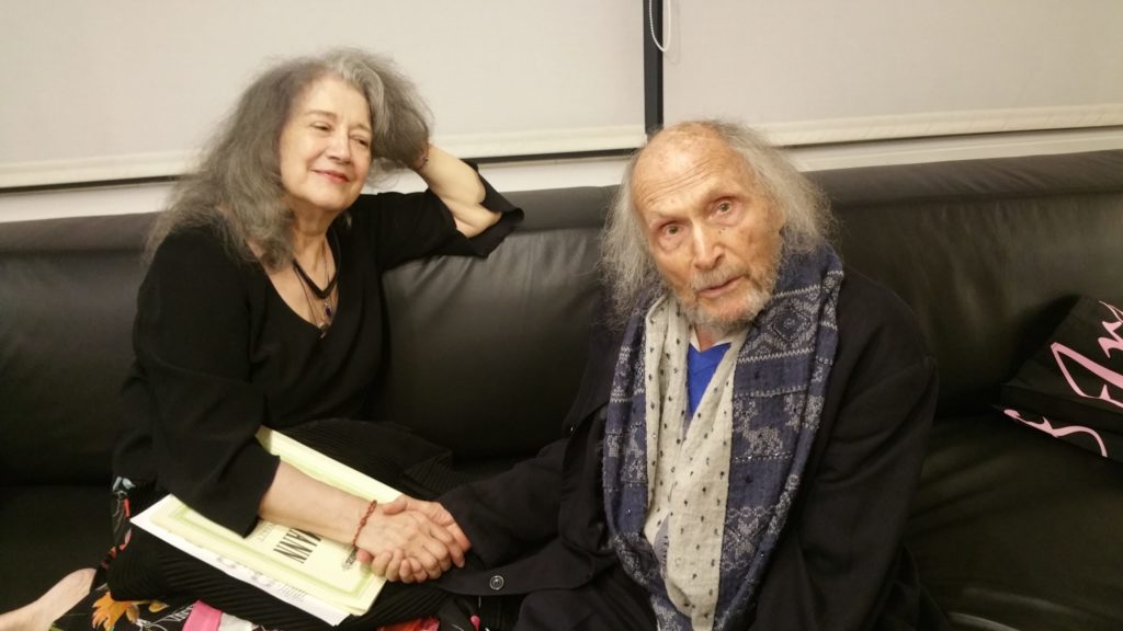 Martha Argerich und Ivry Gitlis, nach einem Kammerkonzert im Oktober 2018 