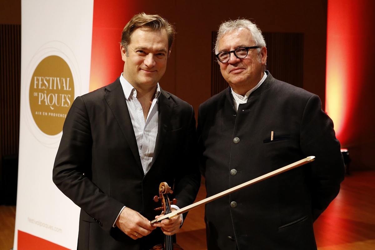 Geiger Renaud Capuçon und Geschäftsführer Dominique Bluzet